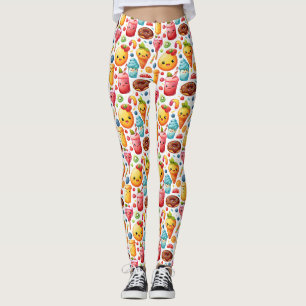 Cheerful funny cute sweets Leggings