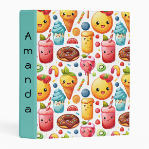 Cheerful funny cute sweets Mini Binder