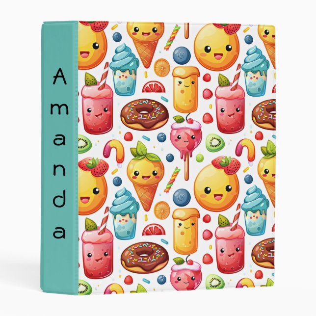  Cheerful funny cute sweets  Mini Binder (Front/Spine)