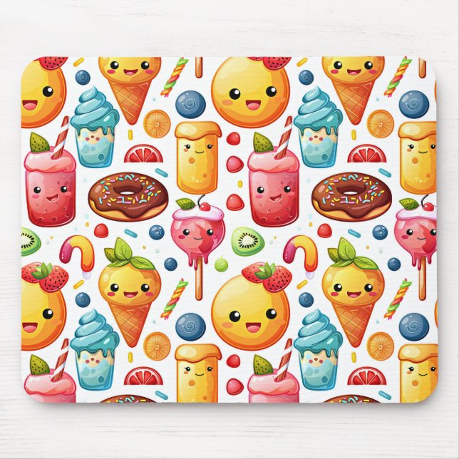  Cheerful funny cute sweets  Mouse Pad (Front)