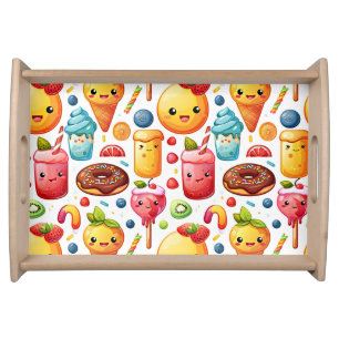  Cheerful funny cute sweets  Serving Tray