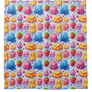 Cheerful funny cute sweets  Shower Curtain