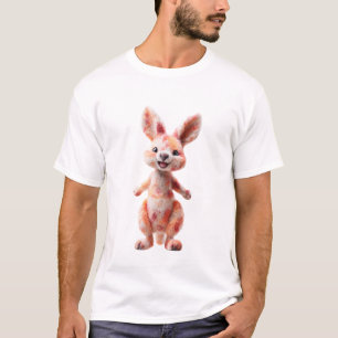 Cheerful Furry Orange Kangaroo Graphic Men T-Shirt