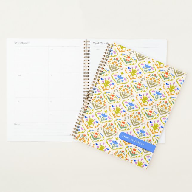 Cheerful Garden Botanical Personalized  Planner (Display)