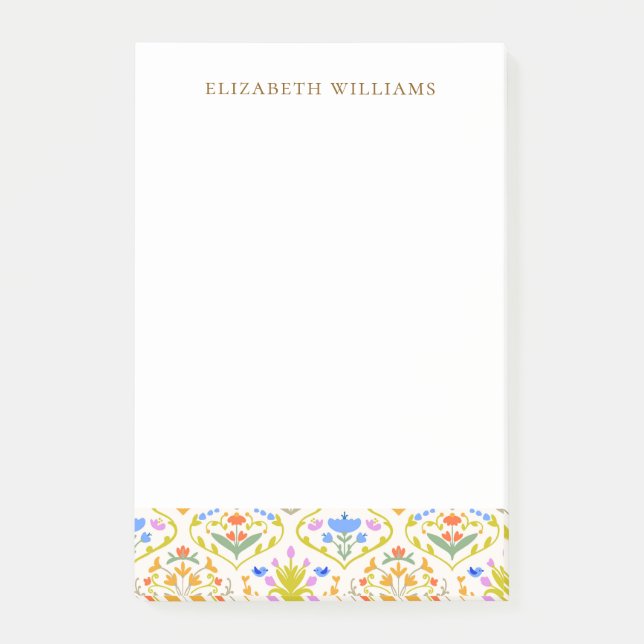 Cheerful Garden Botanical Personalized Stationery Post-it Notes (Front)