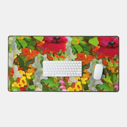 Cheerful Garden Colors Desk Mat