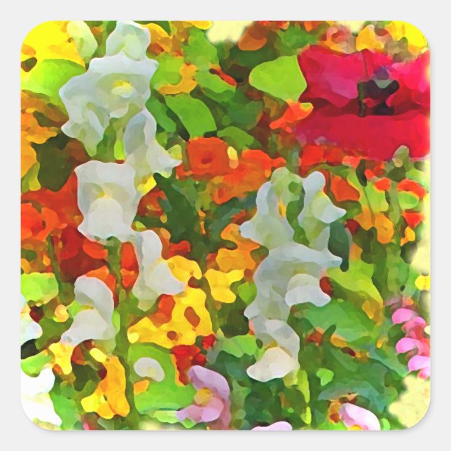 Cheerful Garden Colors Square Sticker (Front)