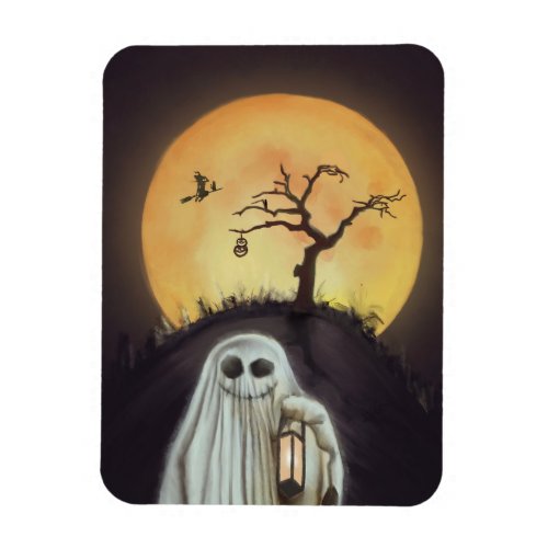 Cheerful Ghost Halloween Magnet Magnet