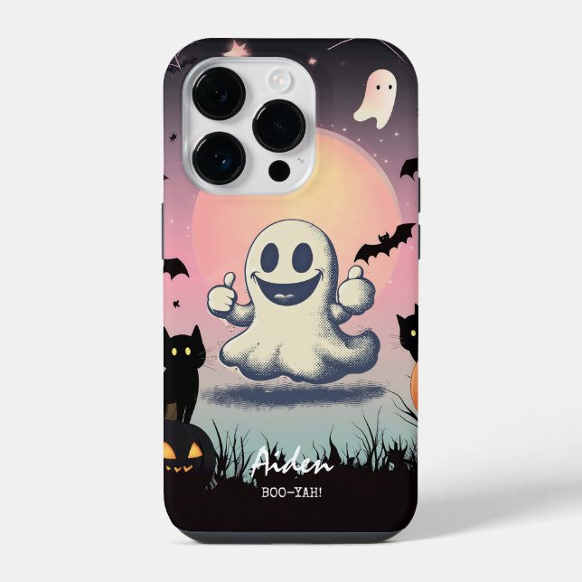 Cheerful Ghost - Spooky Fun Year-Round Iphone Case (Back)