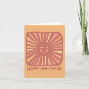 Cheerful Glow Sun HAPPY NEW YEAR Customize It Card