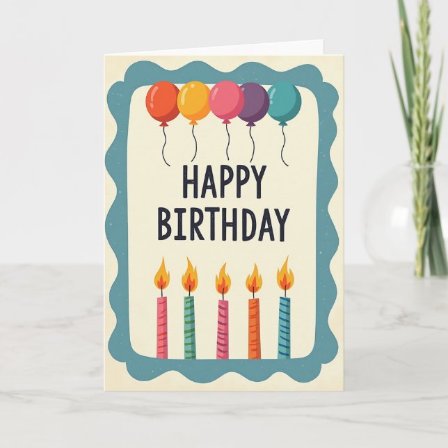 Cheerful Glowing Birthday Card (Front)