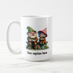 Cheerful Gnomes Enjoying a Coffee Break Mug