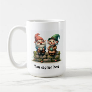 Cheerful Gnomes Enjoying a Coffee Break Mug