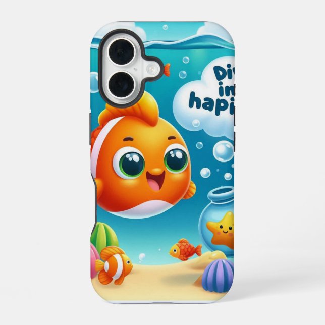 Cheerful Goldfish Iphone Case (Back)