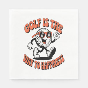 Cheerful Golf Ball Mascot Napkins