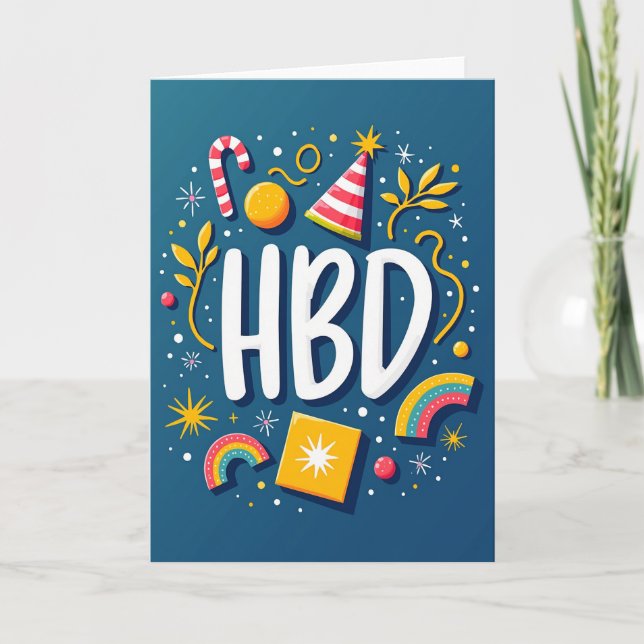 Cheerful Graphic Birthday Card (Front)