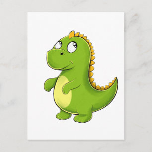 Cheerful Green Dino Postcard