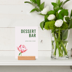 Cheerful Green Floral Dessert Bar Sign Holder