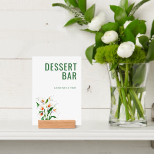 Cheerful Green Floral Dessert Bar Sign Holder