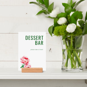 Cheerful Green Floral Dessert Bar Sign Holder