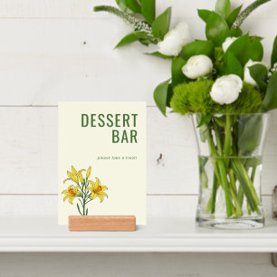 Cheerful Green Floral Dessert Bar Sign Holder