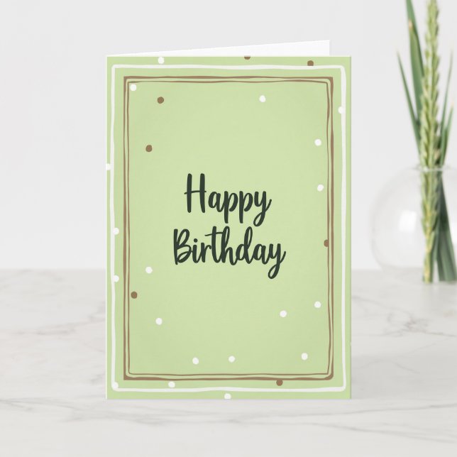 Cheerful Green Script Card (Front)