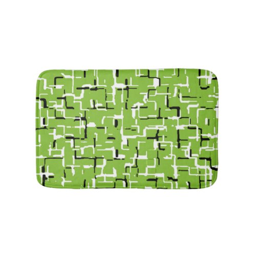 Cheerful GreenWhiteBlack Trendy Bath Mat