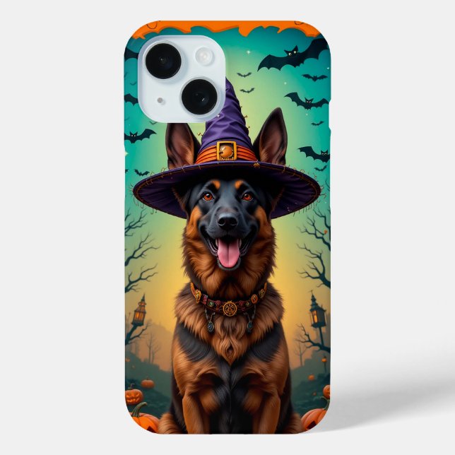 ✨ Cheerful Halloween Shepherd Glow 🐾 Spooky Cute Case-Mate iPhone Case (Back)
