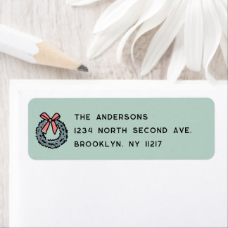 Cheerful Hand Drawn Holiday Return Label