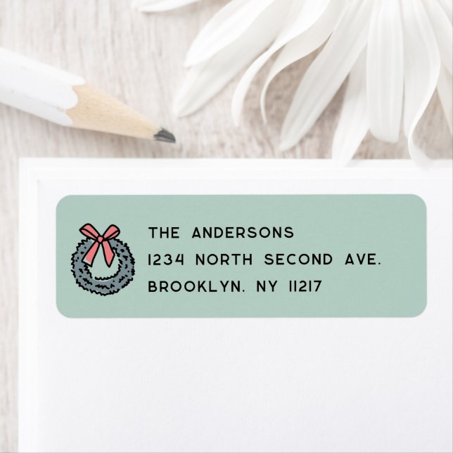 Cheerful Hand Drawn Holiday Return Label (Insitu)