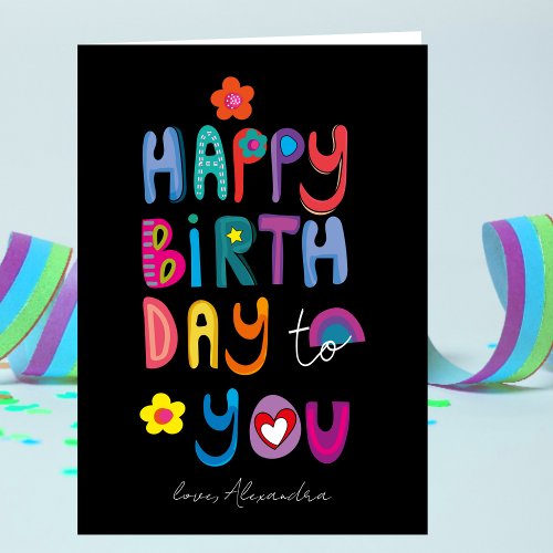 Cheerful Happy Birthday To You Custom  Card
