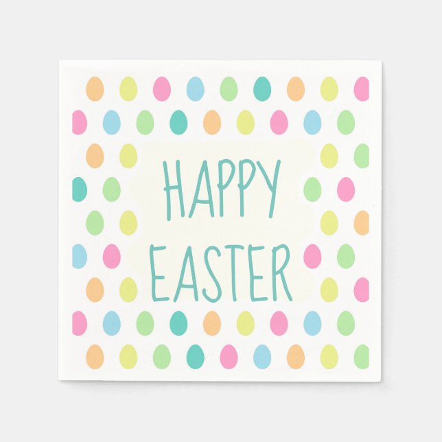 Cheerful Happy Easter Colorful Napkins (Front)
