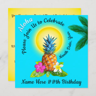 Cheerful Hawaiian Birthday Invitations