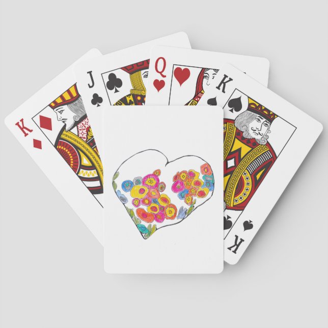 Cheerful Heart by Lydia's Art Sangria Poker Cards (Back)