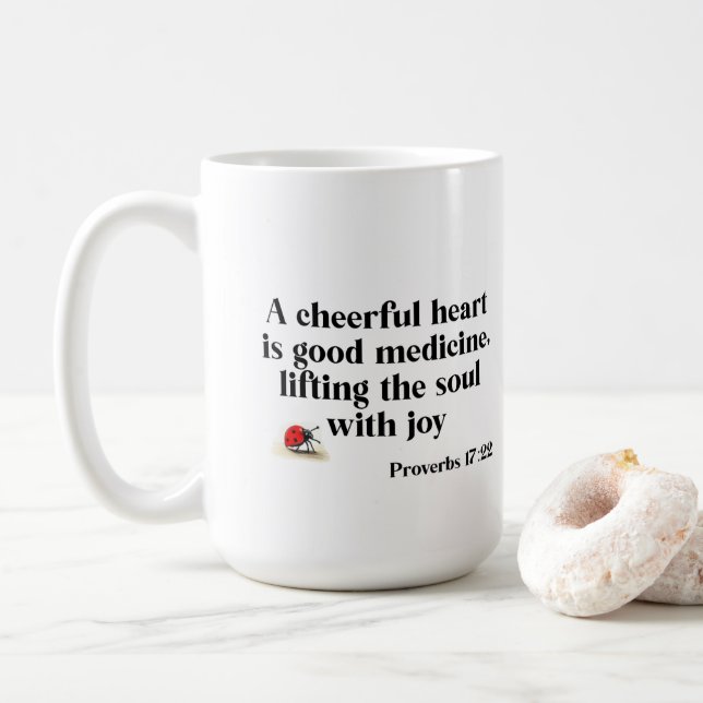 Cheerful Heart Coffee Mug (With Donut)