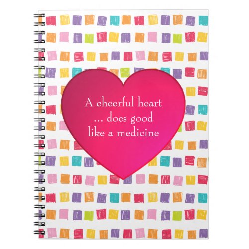 Cheerful Heart Colorful Pattern Notebook