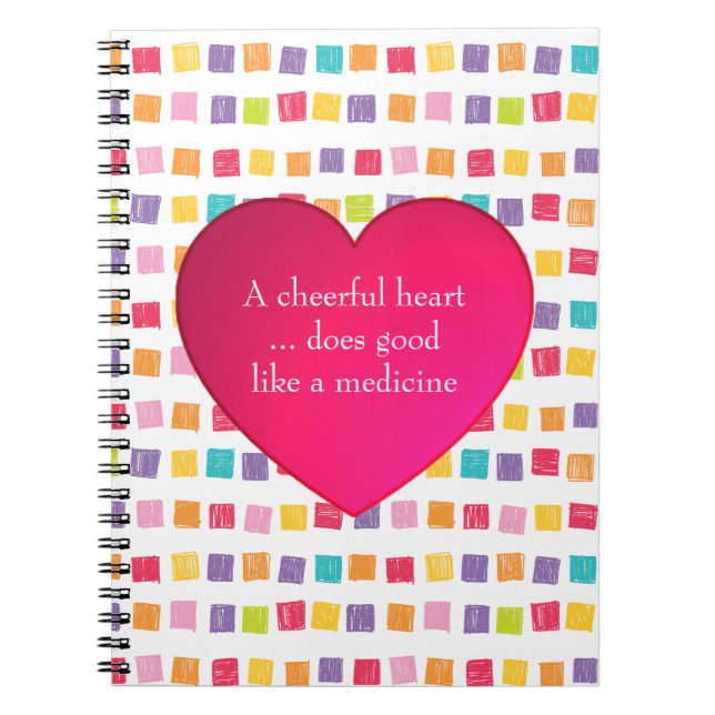 Cheerful Heart Colorful Pattern Notebook (Front)