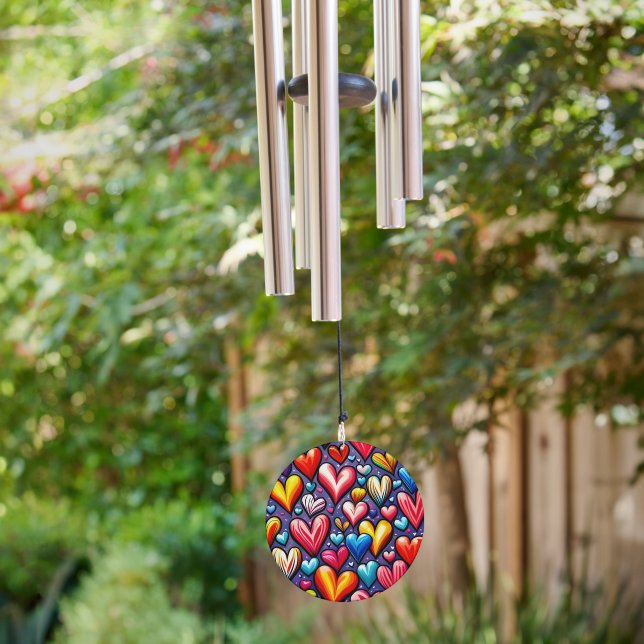Cheerful Heart Pattern Wind Chime (Backyard)