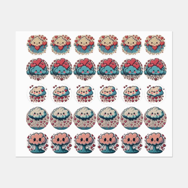 Cheerful Heart Rain Labels (Sheet)