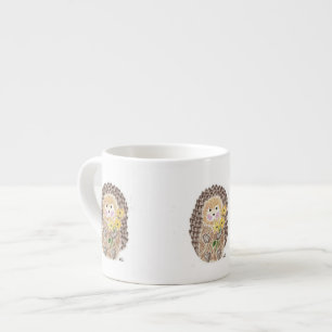 Cheerful hedgehog espresso mug
