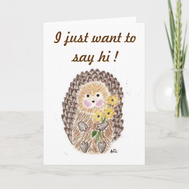 Cheerful hedgehog greeting card (Front)