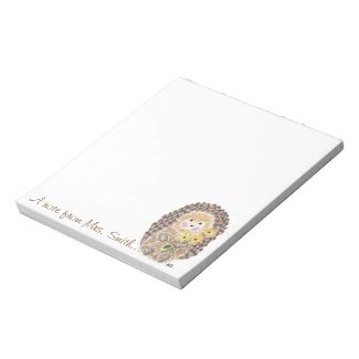 Cheerful hedgehog notepad
