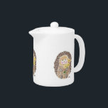 Cheerful hedgehog teapot<br><div class="desc">A small teapot with the design of a whimsical hedgehog . © ArianeC Illustrations</div>