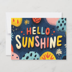 Cheerful "Hello Sunshine" Greeting  Postcard