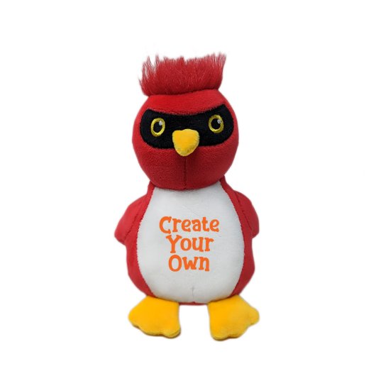 Cheerful High-Quality Red Cardinal 6" Plushie (Front)