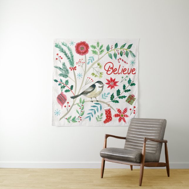 Cheerful Holiday - Believe Tapestry (In Situ (Horizontal))