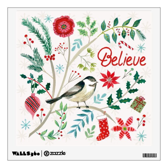 Cheerful Holiday - Believe Wall Decal (Front)