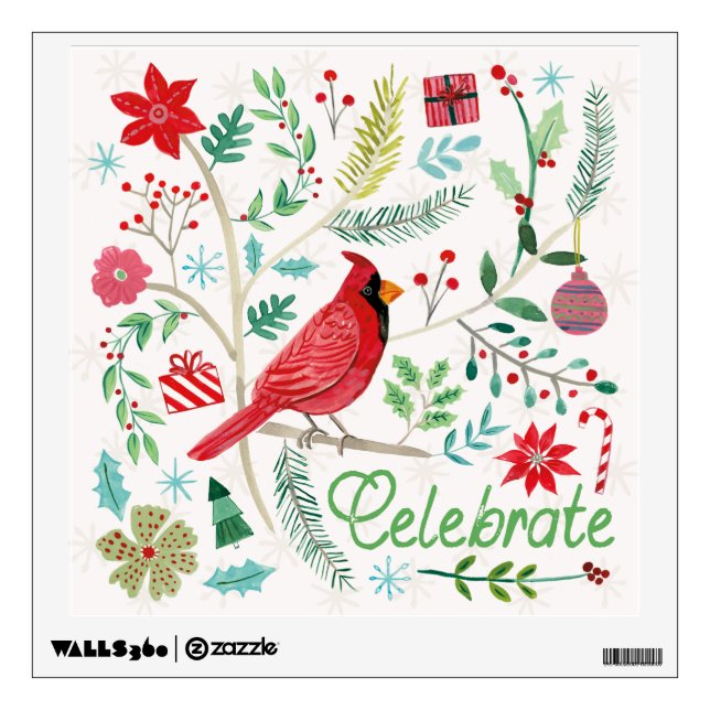 Cheerful Holiday - Celebrate Wall Decal (Front)