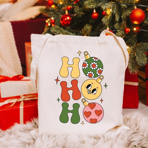 Cheerful Holiday Ho Ho Ho Festive Tote Bag