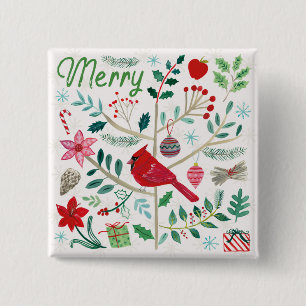 Cheerful Holiday - Merry Button
